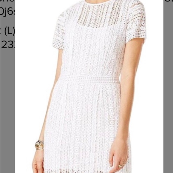 Michael Kors White Sheath Lace Crochet Slip Night Out Dress - Picture 2 of 7
